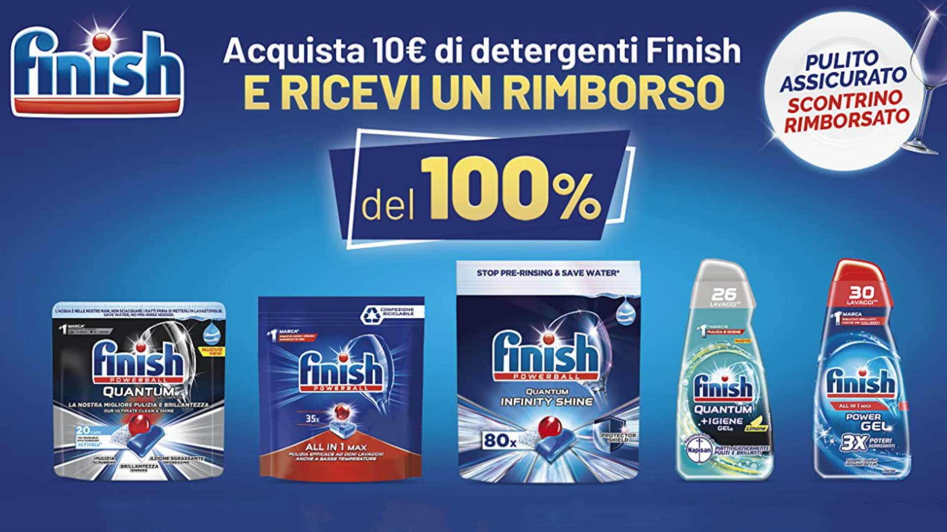 finish cashback rimborso detergenti regolamento