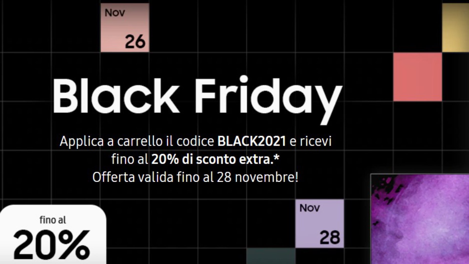 samsung black friday 2021 coupon smartphone elettrodomestici smart tv audio