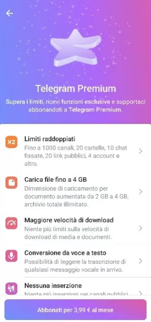 come risparmiare su telegram premium