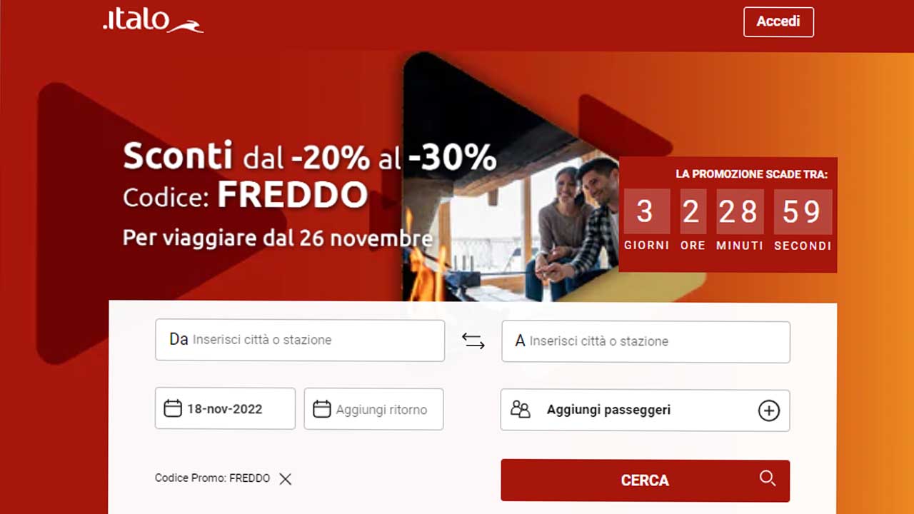 Viaggia con Italo e risparmia fino al 30 con questo codice sconto