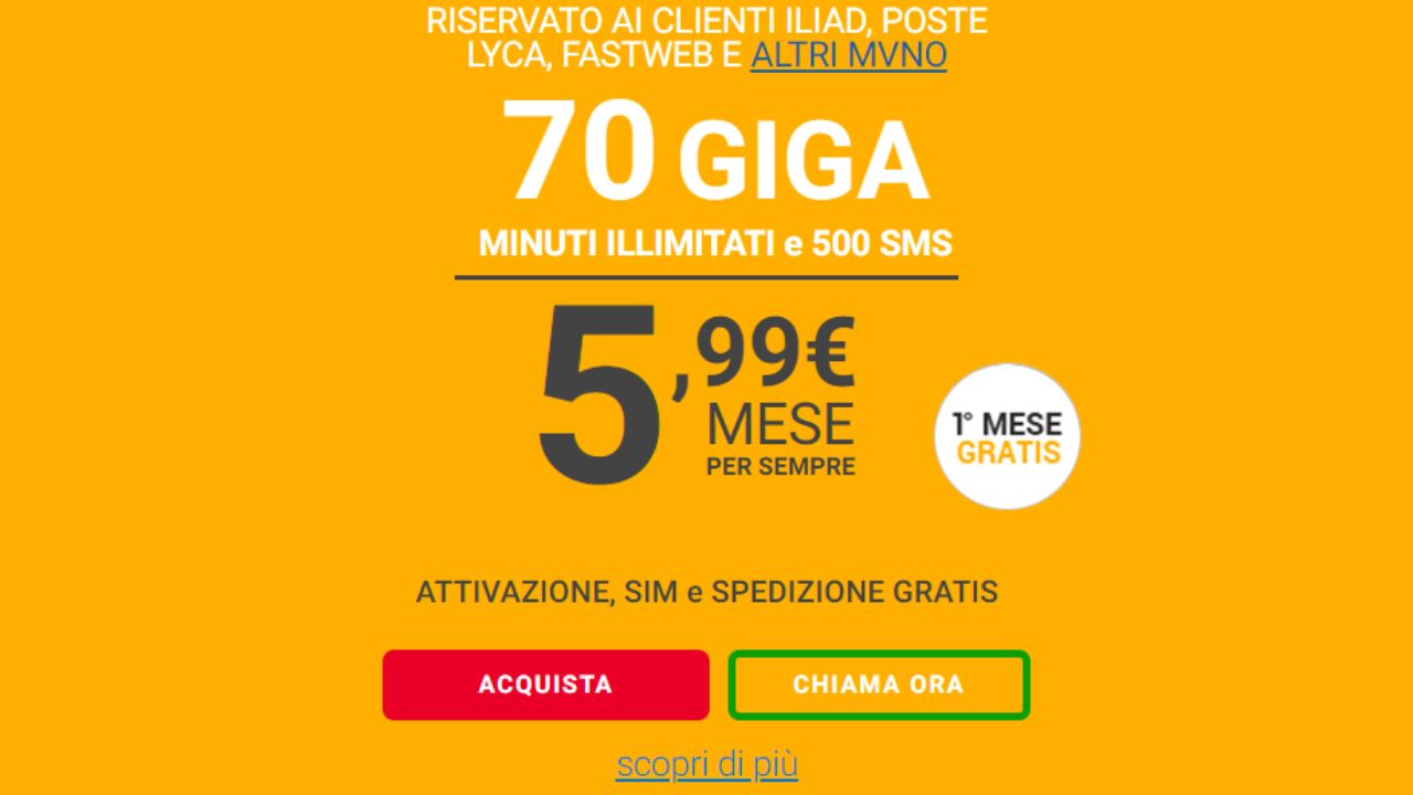 Passa a Kena offerta 50 GB 5,99 euro al mese