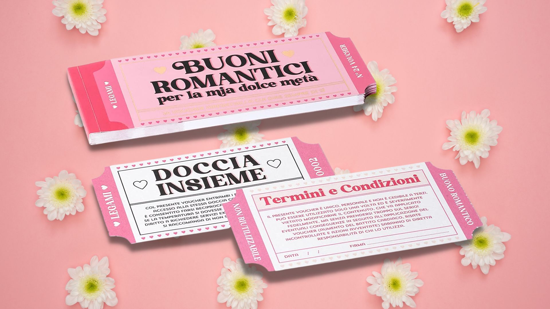 Buoni Romantici: simpatico 40 Buoni Romantic, Blocchetto con buoni  romantici per creare dei bei ricordi con la tua dolce metà